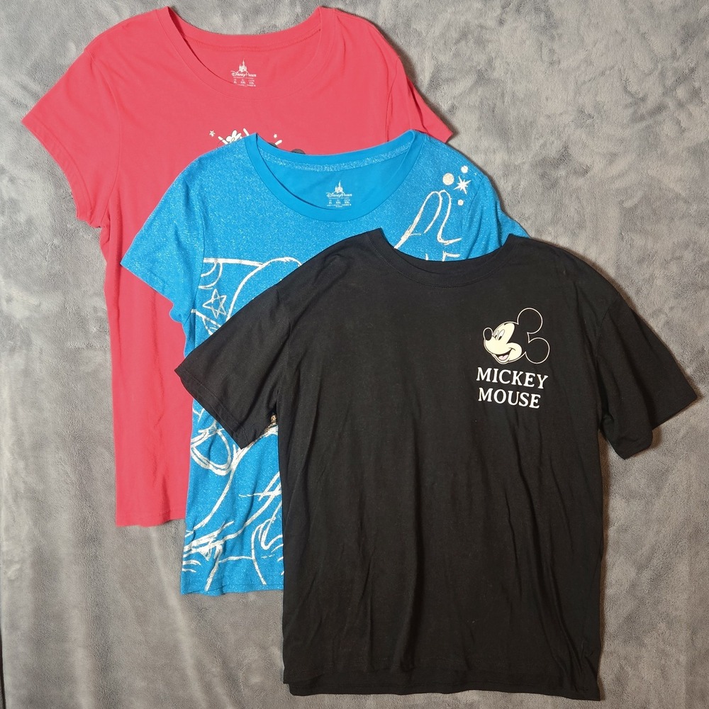 Lot Of 3 Disney Mickey Mouse Women's T-Shirts Size XL Park Tees